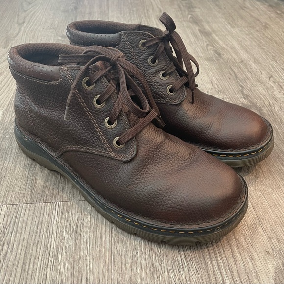 DR. MARTENS Rico Vintage Brown Pebbled Grain Leather Lace Up Boots - Picture 1 of 11